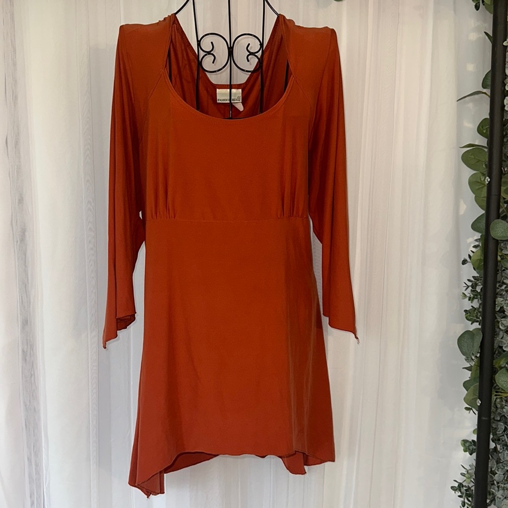 Sandy Coral Boho Sharkbite Hem Loose Lightweight Top